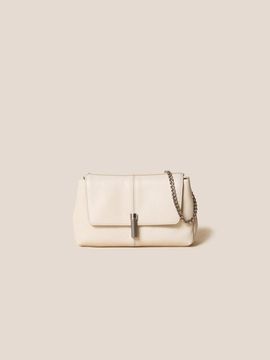 COURONNE Crinkle Embossed Square Leather Crossbody Bag (RCBRX25145IVD)