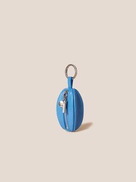 COURONNE Crinkle Leather Dual-Ring Coin Keyring (RCAEX25146BUX)