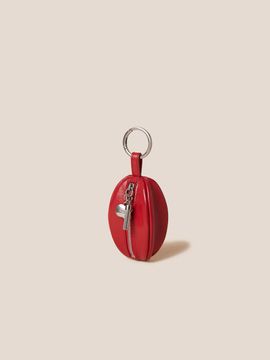 COURONNE Crinkle Leather Dual-Ring Coin Keyring (RCAEX25146REX)