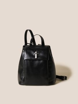 COURONNE Leather Convertible Vintage-Inspired Backpack [Black] (RCBBX25141BKX)