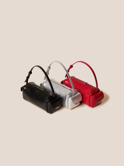 COURONNE Leather Cotton Blend Cross Bag [Black] (RCBRX25151BKX)