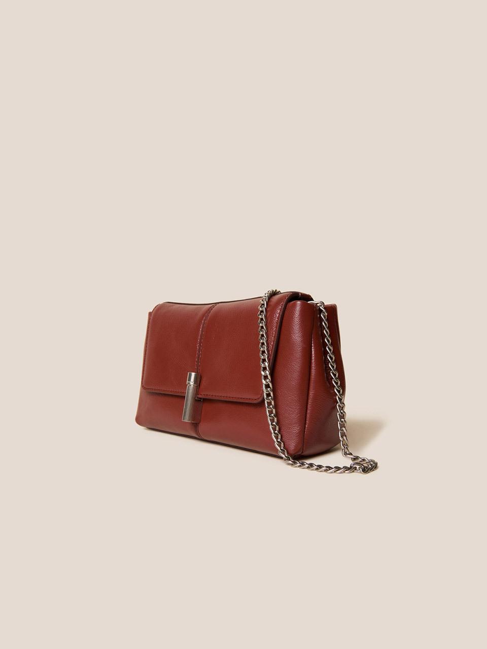 COURONNE Leather Cotton Blend Crossbody Bag [Red] (RCBRX25145)