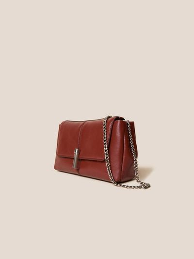 COURONNE Leather Cotton Blend Crossbody Bag [Red] (RCBRX25145)