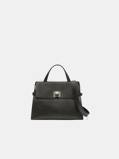 COURONNE Leather Square Adjustable Crossbody Bag (RCBTX25141BKX)