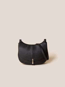 COURONNE Leather Waffle-Embossed Cross Bag [Black] (RCBRX25146BKX)