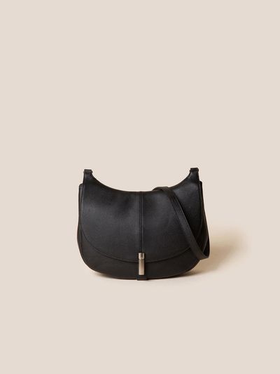 COURONNE Leather Waffle-Embossed Cross Bag [Black] (RCBRX25146BKX)