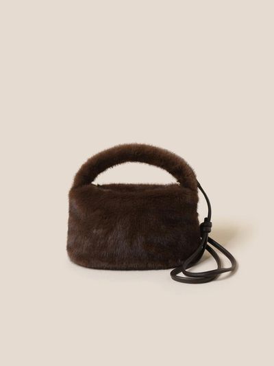 COURONNE Lumie Fur Tote 25 (Dark Brown)_RVBTX24643BRD