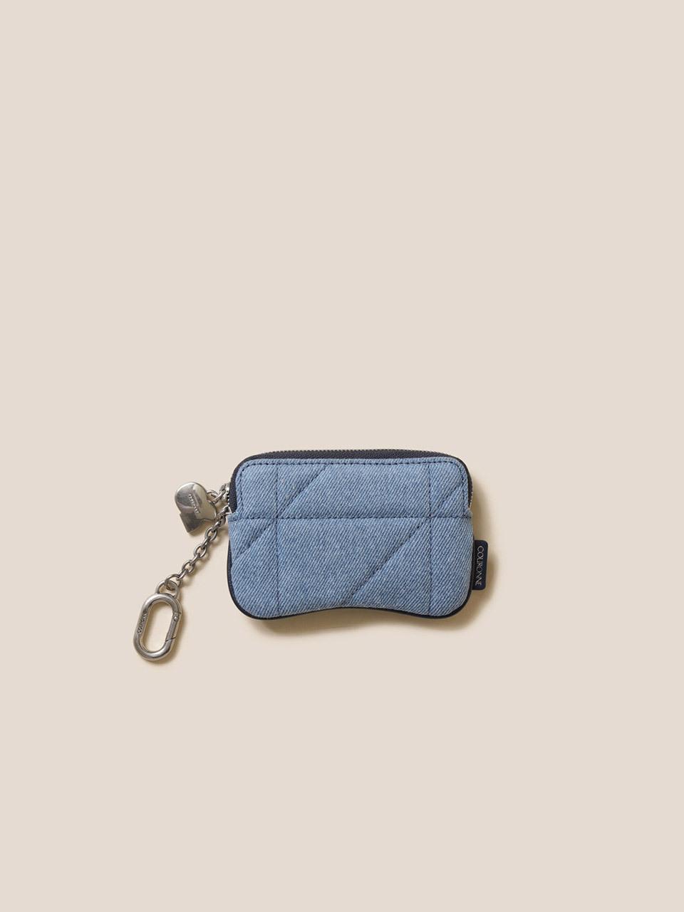 COURONNE Quilted Curved Mini Zipper Card Wallet (RCWGX25145BUX)