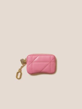COURONNE Quilted Leather Mini Zipper Card Wallet [Pink] (RCWGX25145PIX)