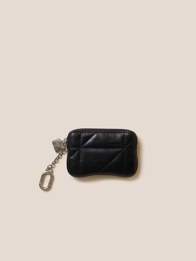 COURONNE Quilted Leather Mini Zipper Card Wallet (RCWGX25145BKX)