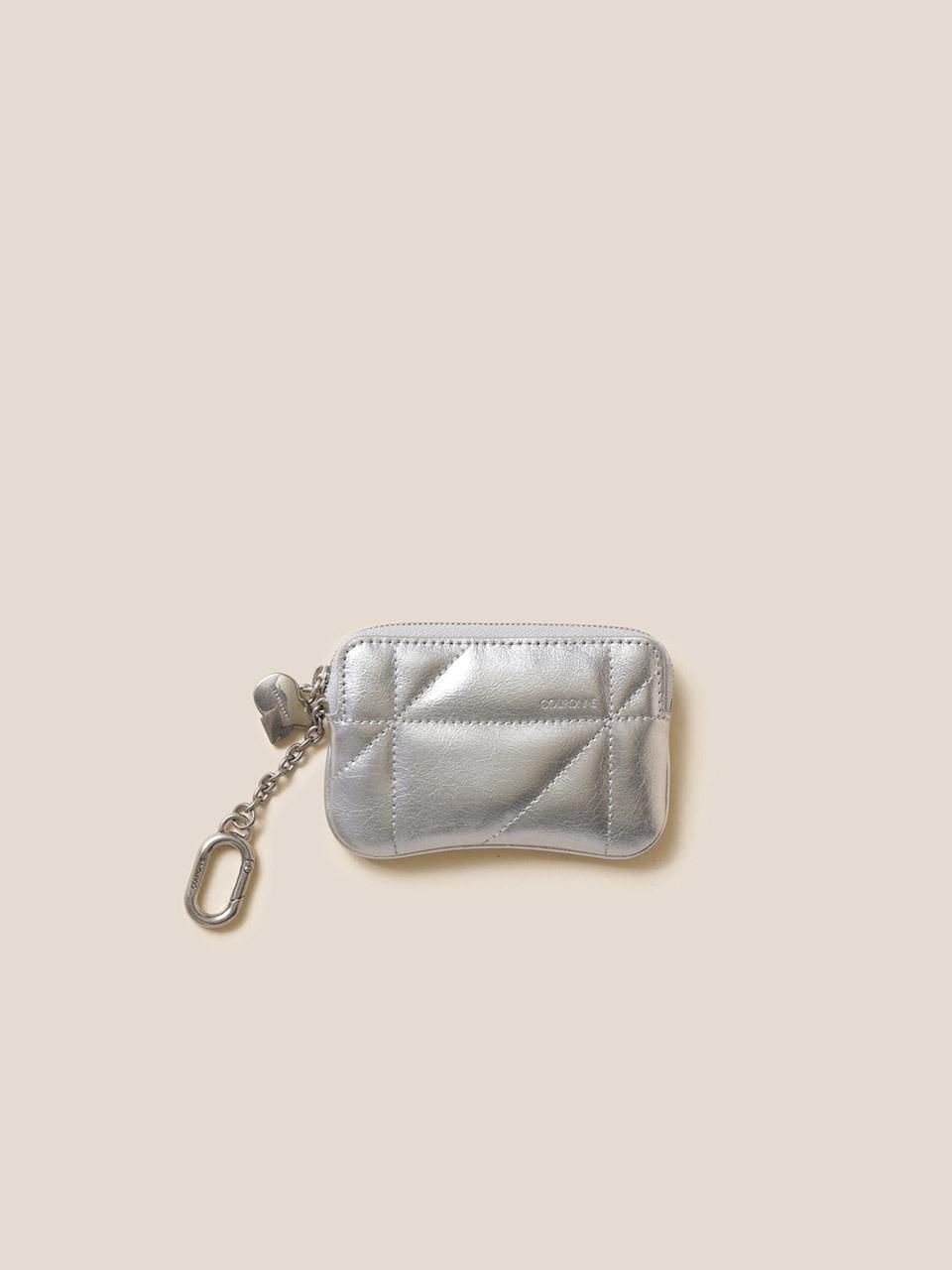COURONNE Quilted Leather Mini Zipper Card Wallet (RCWGX25145SIX)