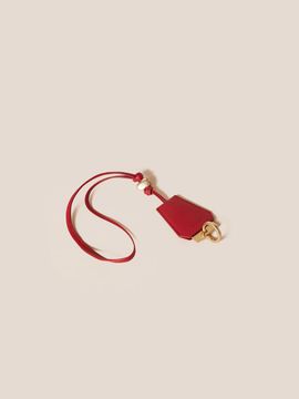 COURONNE Soft Leather Gold Hardware Bag Charm [Red] (RCAEX25143REX)
