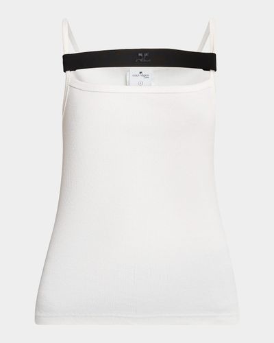 Courreges 90s Rib Strap Tank Top