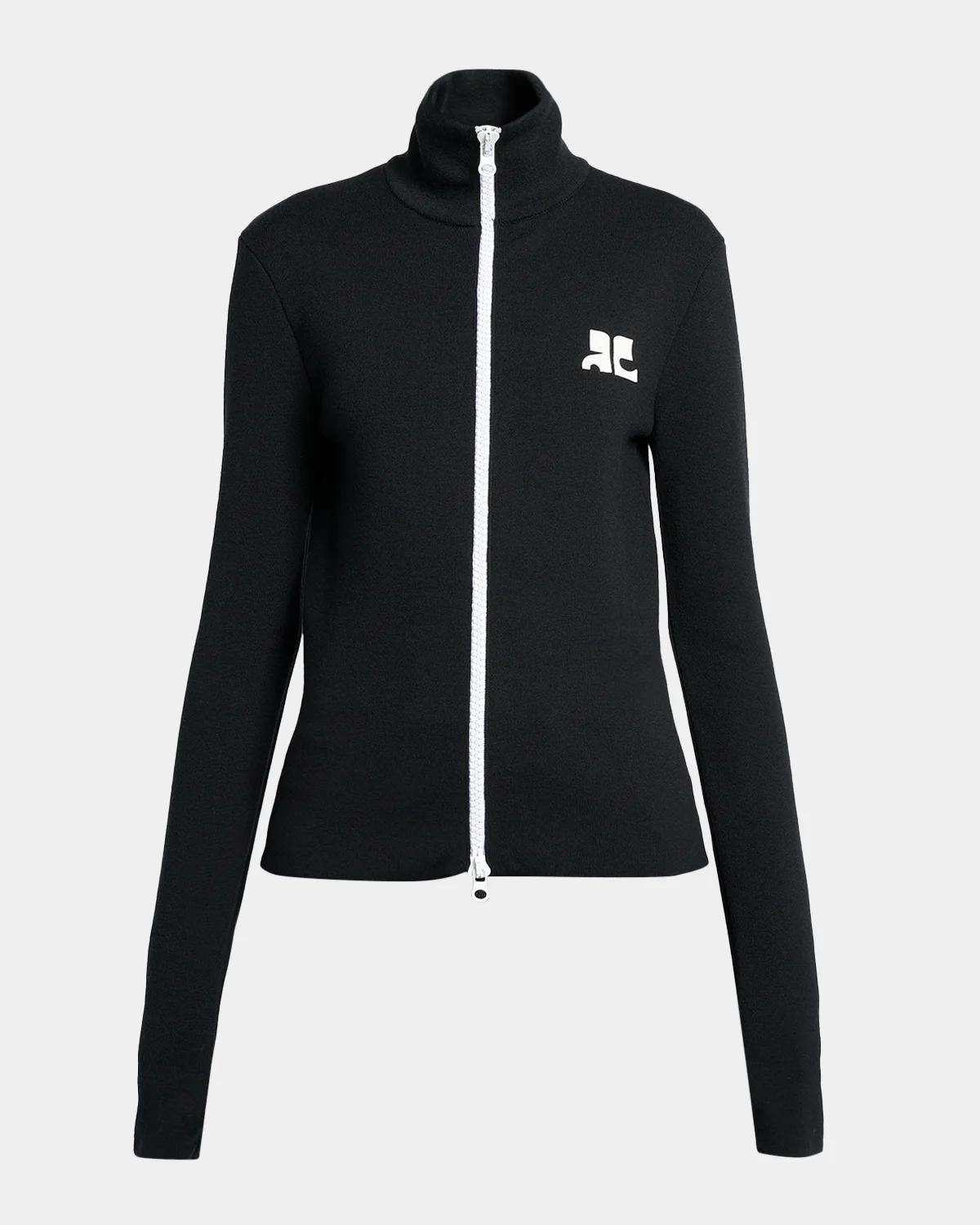 Courreges Bicolor Jersey Zip-Up Track Jacket