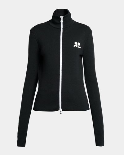Courreges Bicolor Jersey Zip-Up Track Jacket