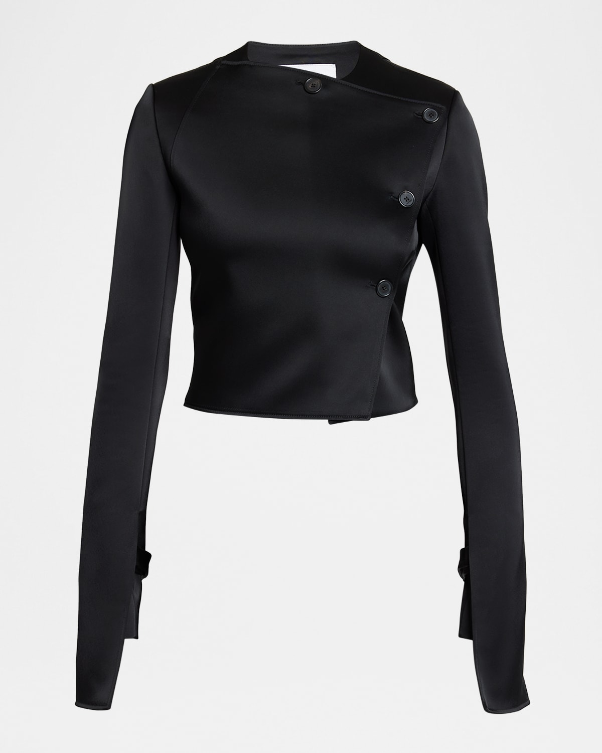 Courreges Buttoned Satin Crop Jacket
