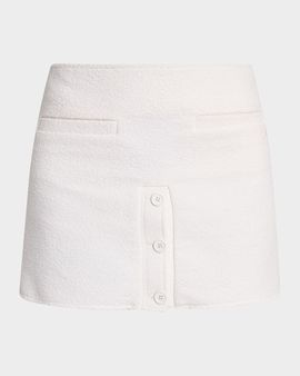 Courreges Buttoned Tweed Mini Skirt