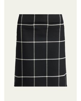 Courreges Checked Knee-Length Skirt