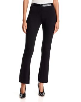 Courreges Courreges Contrasting Vinyl Rib Knit Flare Pants