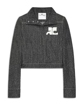 Courreges Courreges Denim Tweed Cropped Jacket