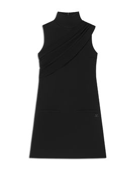 Courreges Courreges Drape Front High Neck Dress