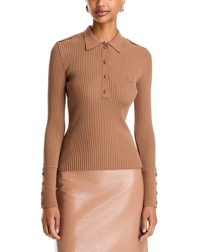 Courreges Courreges Rib Knit Long Sleeve Polo Sweater