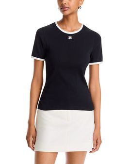 Courreges Courreges Signature Cotton Contrast Tee