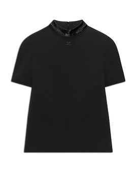 Courreges Courreges Vinyl Collar Heritage Short Sleeve Top
