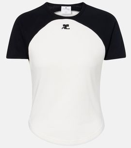 Courreges Courrèges Circle Contrast cotton jersey T-shirt