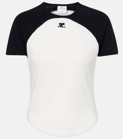 Courreges Courrèges Circle Contrast cotton jersey T-shirt