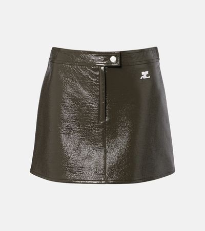 Courreges CourrÃ¨ges Cotton-blend vinyl miniskirt