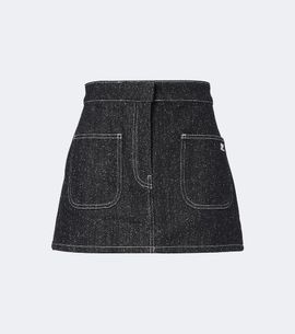 Courreges Courrèges Denim tweed miniskirt