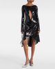Courreges CourrÃ¨ges Ellipse sequined cutout midi dress - 2