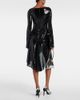 Courreges CourrÃ¨ges Ellipse sequined cutout midi dress - 3