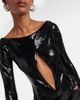 Courreges CourrÃ¨ges Ellipse sequined cutout midi dress - 4