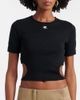 Courreges CourrÃ¨ges Logo cutout tie-back cotton crop top - 3