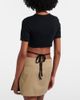 Courreges CourrÃ¨ges Logo cutout tie-back cotton crop top - 5