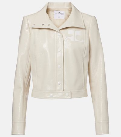 Courreges CourrÃ¨ges Logo faux leather jacket