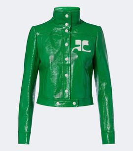 Courreges Courrèges Logo vinyl cropped jacket