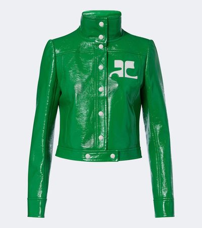 Courreges Courrèges Logo vinyl cropped jacket
