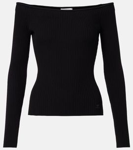 Courreges Courrèges Off-shoulder ribbed-knit top