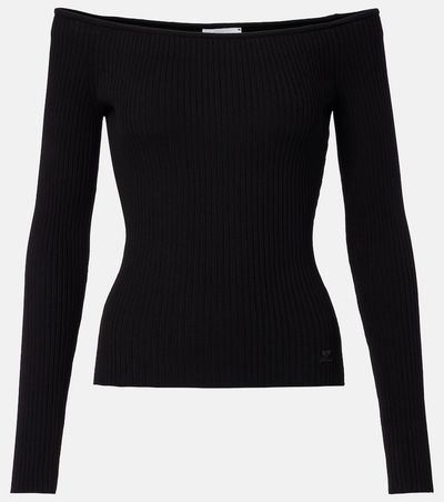 Courreges Courrèges Off-shoulder ribbed-knit top