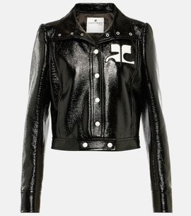 Courreges Courrèges Reedition cropped vinyl jacket