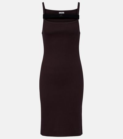 Courreges Courrèges Ribbed-knit cotton jersey midi dress