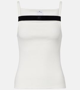 Courreges Courrèges Ribbed-knit cotton tank top