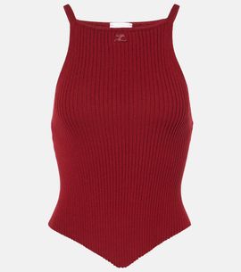 Courreges Courrèges Ribbed-knit jersey tank top