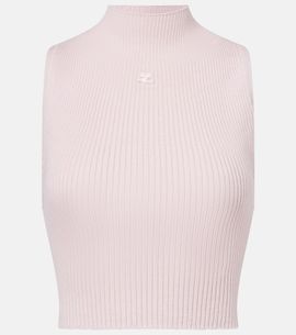 Courreges Courrèges Ribbed cotton and wool tank top