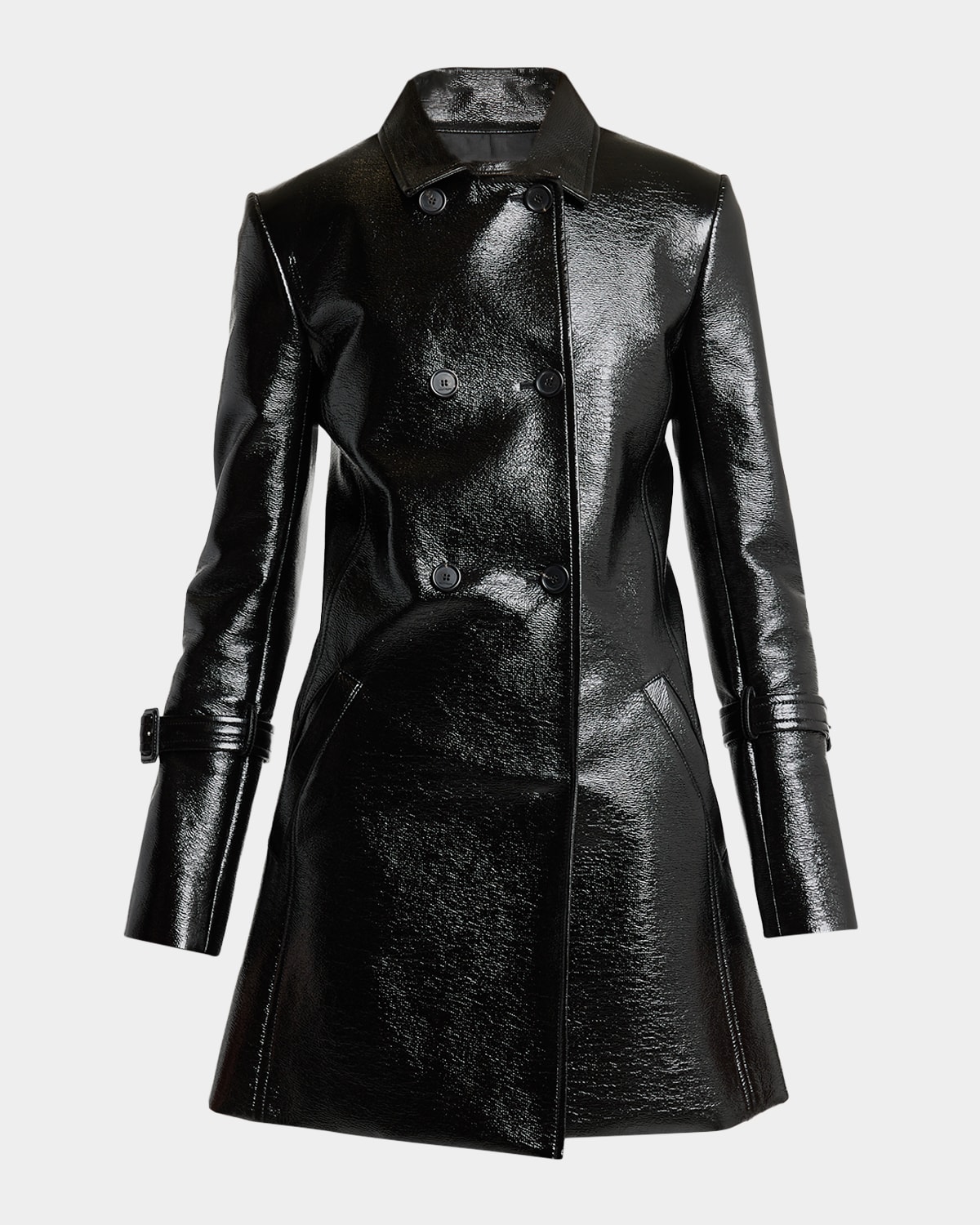 Courreges Double-Breasted Vinyl Coat