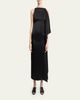 Courreges High-Neck Draped Satin Midi Dress - 2