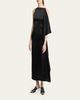Courreges High-Neck Draped Satin Midi Dress - 4